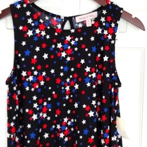 Harlow and Rose black summer midi dress with star pattern